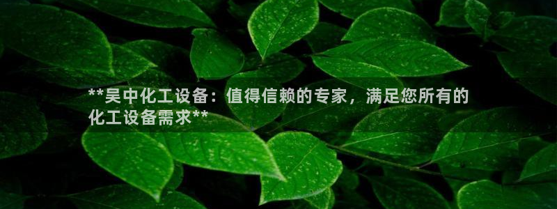 新宝gg平台注册官网：**吴中化工设备：值得信赖的