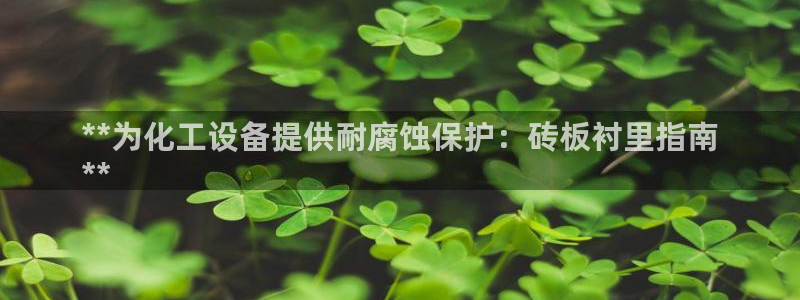 新宝gg官网登录找代理：**为化工设备提供耐腐蚀保
